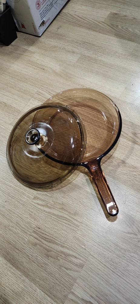 Vintage Visions Corning France Amber Glass Pan with Lid. 11.5" - photo 4