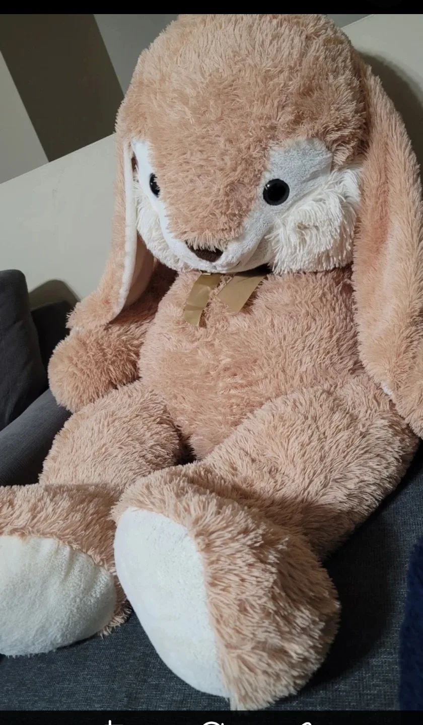 Giant Bunny Plush with Gold Bow - Like New! image indicator(3)