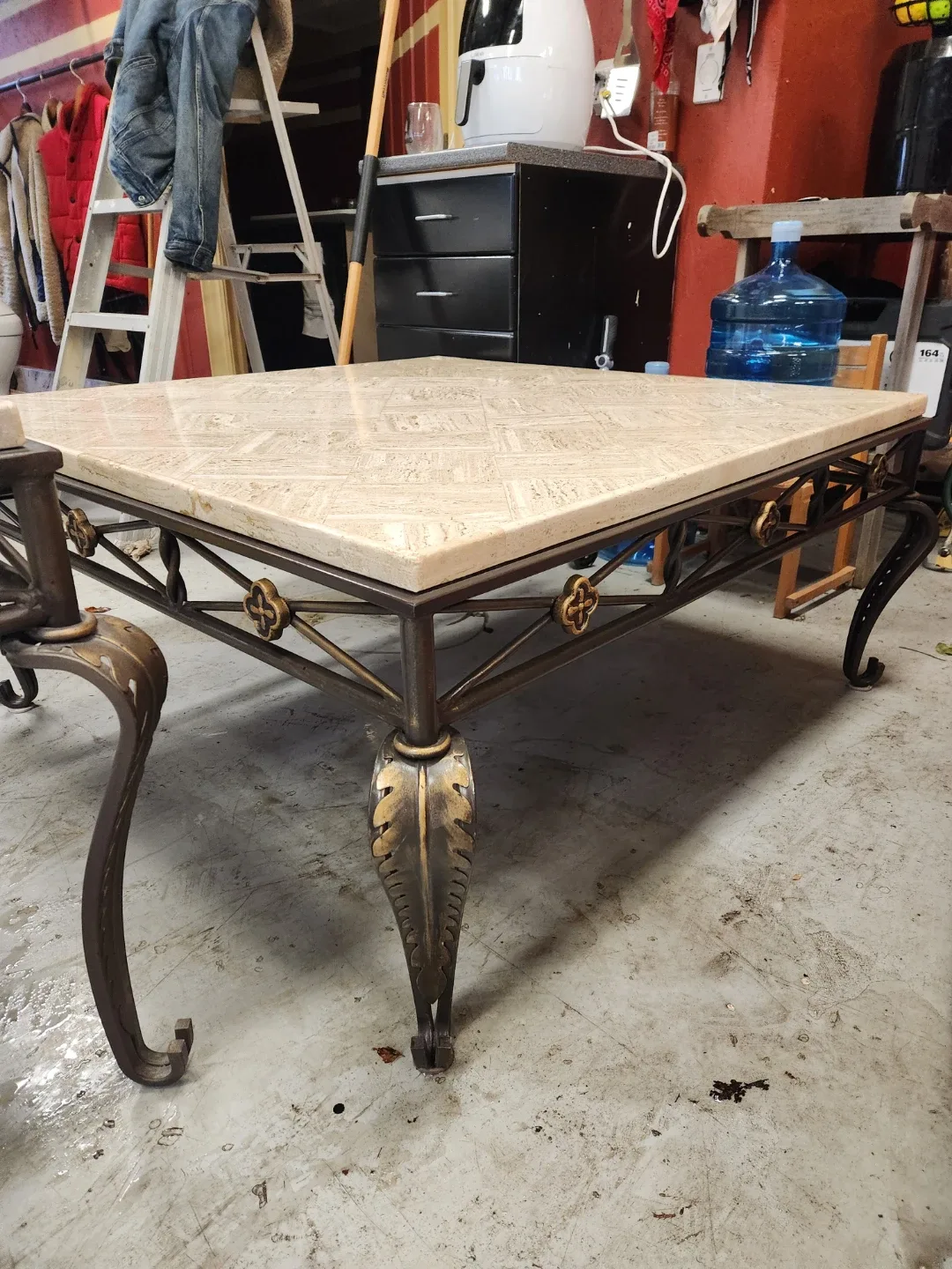 Square Marble Top Small and Large Coffee Table