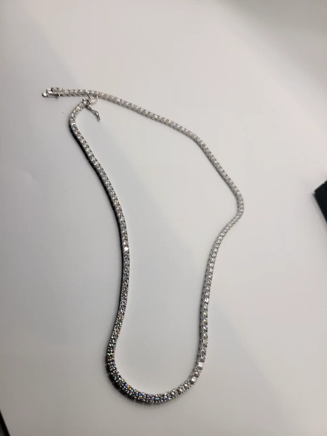 Lab Grown Moissanite Tennis Chain Necklace 16.34ct image indicator(5)