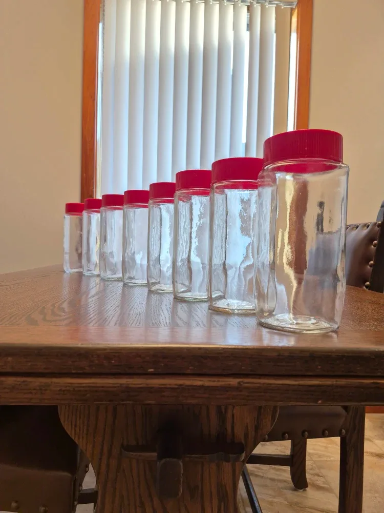 Set of 8 Vintage Nescafe Jars (Large) ➕ Bonus Mini Jar