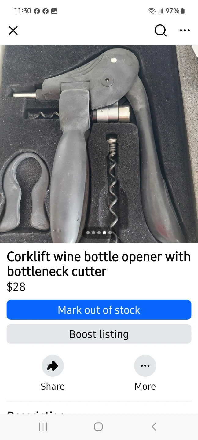 Corklift Wine Bottle Opener with Comfort Grip - photo 3