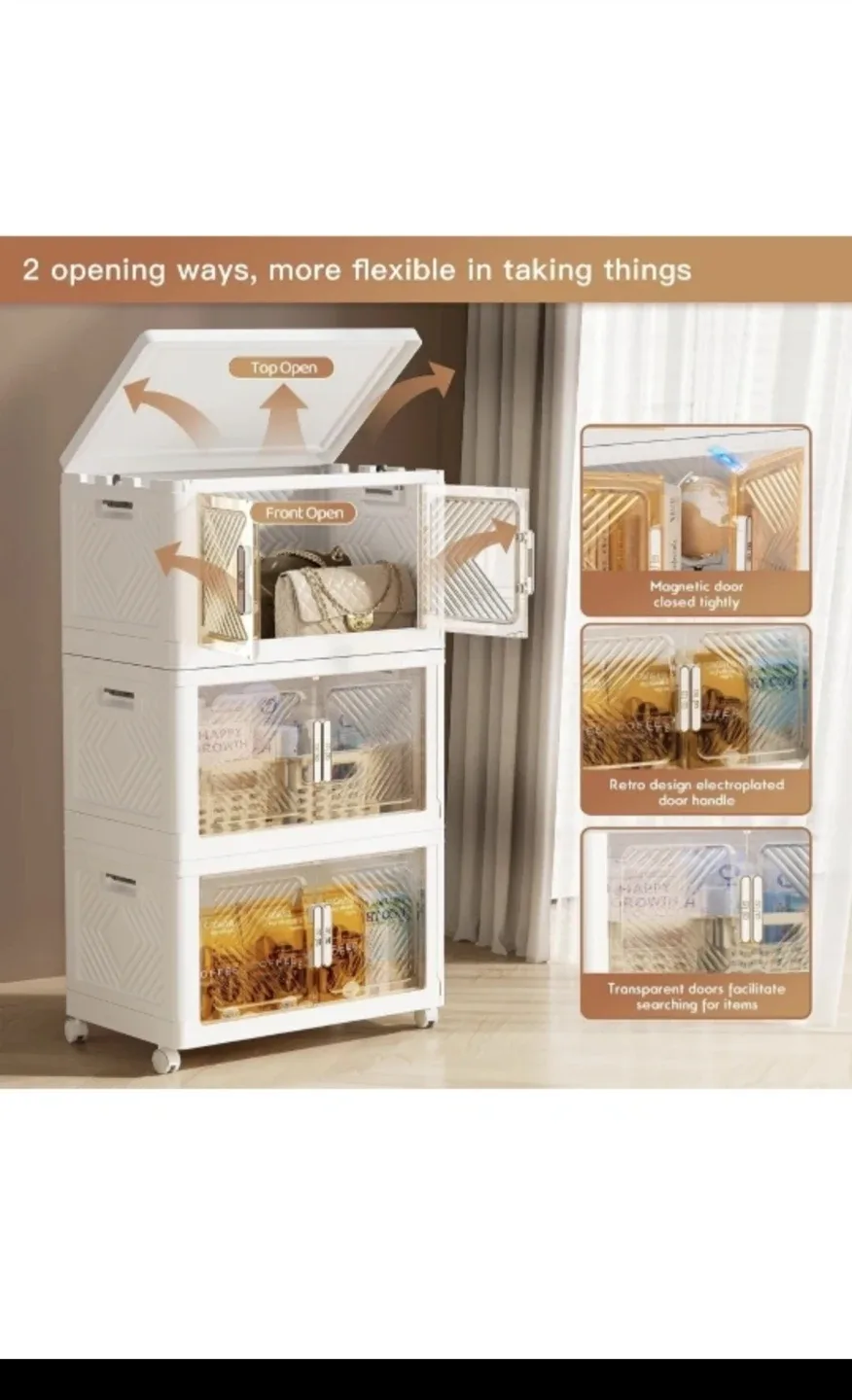 New Storage Bins with lid, 76 Qt Foldable Stackable Storage image indicator(2)