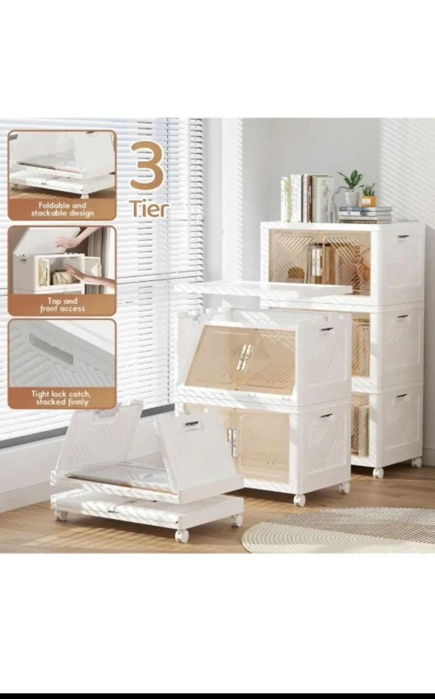 New Storage Bins with lid, 76 Qt Foldable Stackable Storage image indicator(3)