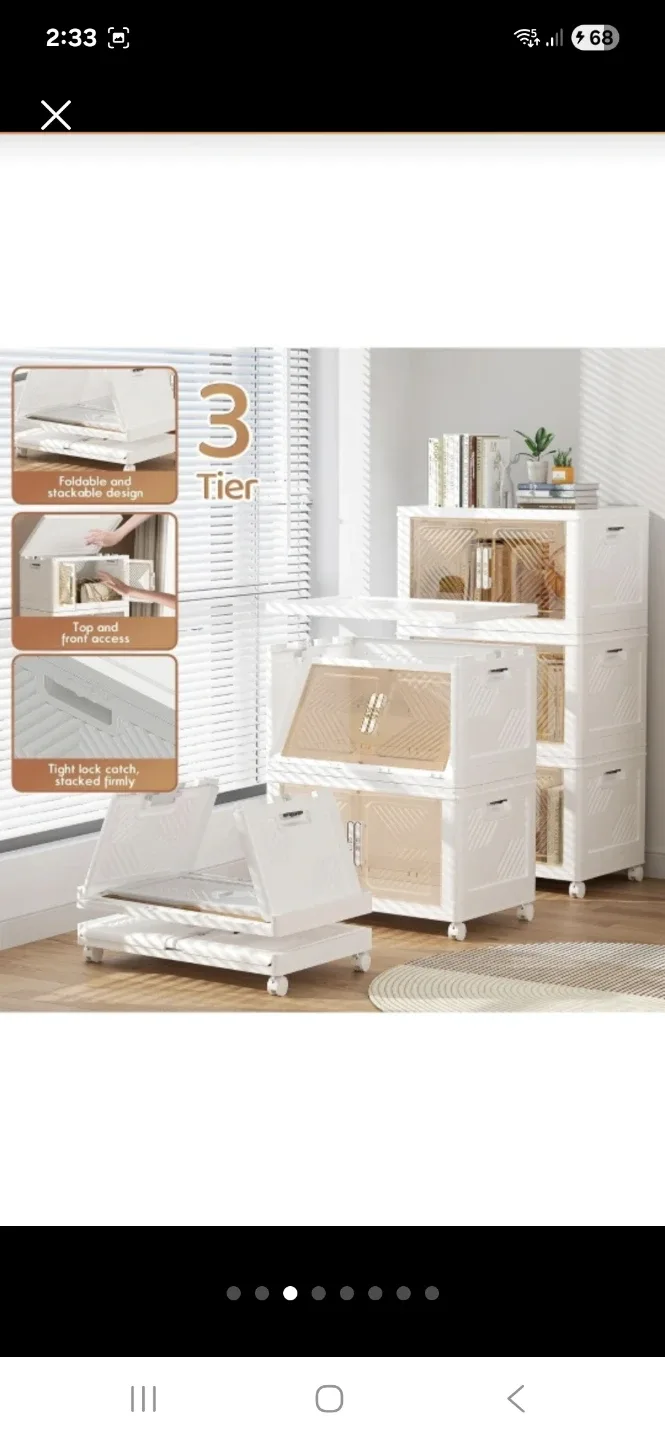 New Storage Bins with lid, 76 Qt Foldable Stackable Storage image indicator(5)