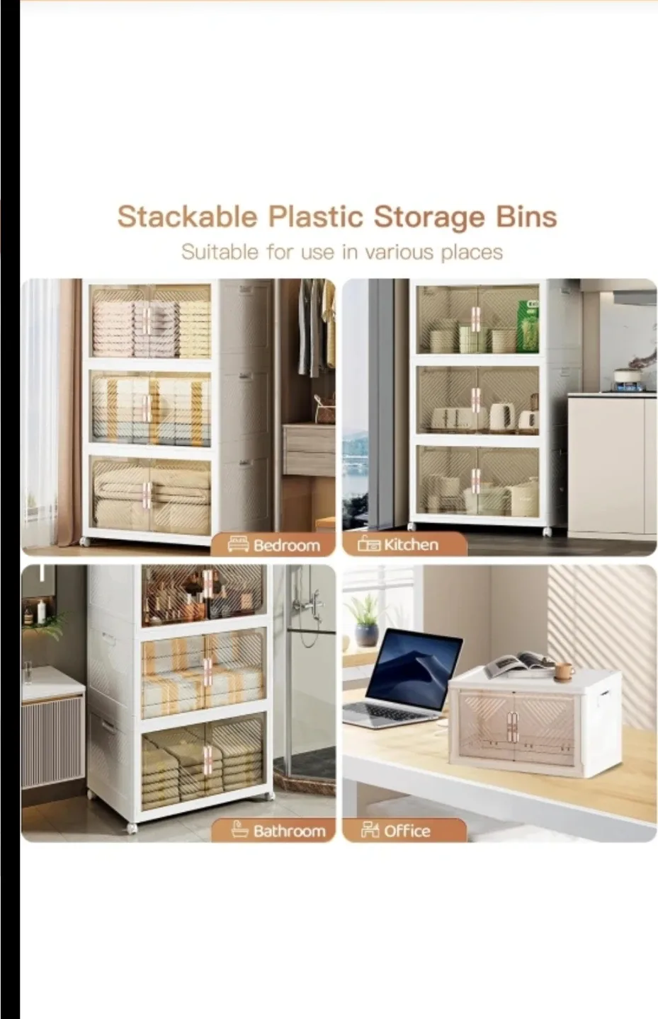 New Storage Bins with lid, 76 Qt Foldable Stackable Storage image indicator(6)