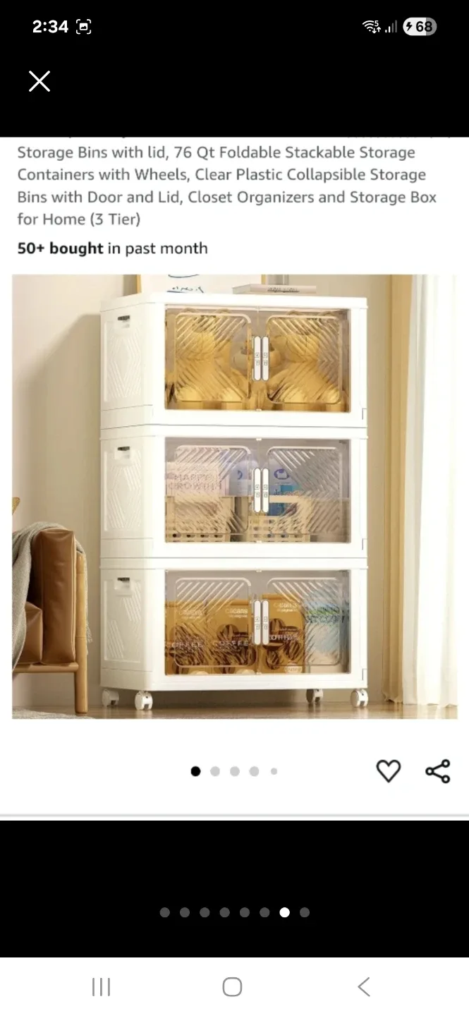 New Storage Bins with lid, 76 Qt Foldable Stackable Storage image indicator(7)