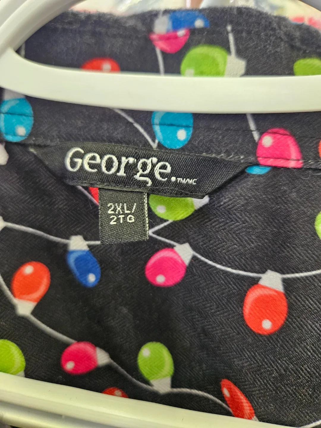 George 2XL Christmas Lights Button-Up Shirt image indicator(2)