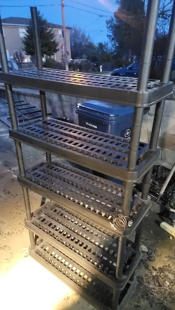 Black 5-Tier Plastic Shelving Unit