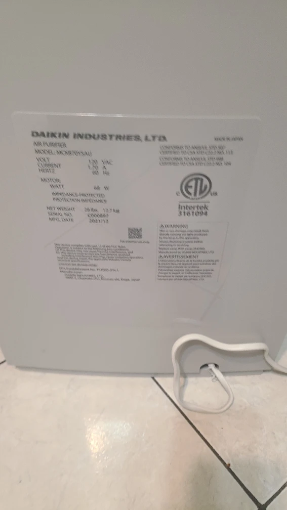Daikin MCK570YSAU Air Purifier - photo 5