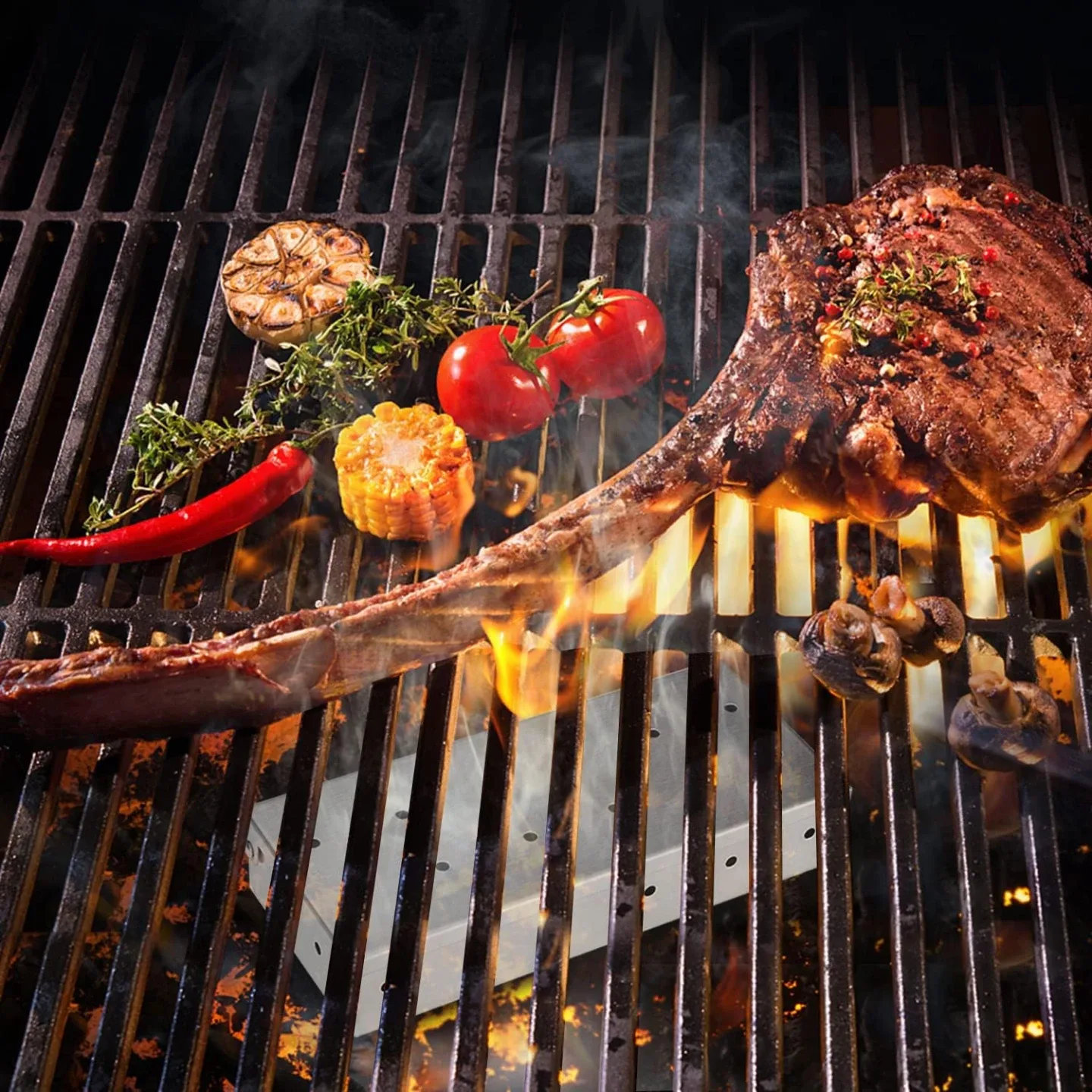 Smoker Box for Gas Grilling Wood Chip Smoker Box image indicator(5)