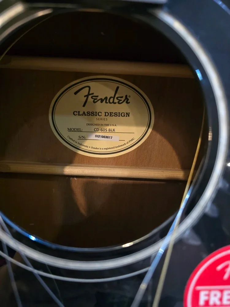 Fender CD-60S Black Acoustic Guitar image indicator(5)
