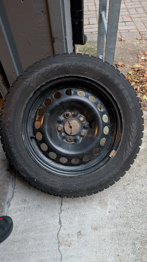 195/60R15 winter tires on 15X6.5 5X110 BLACK STEEL WHEELS