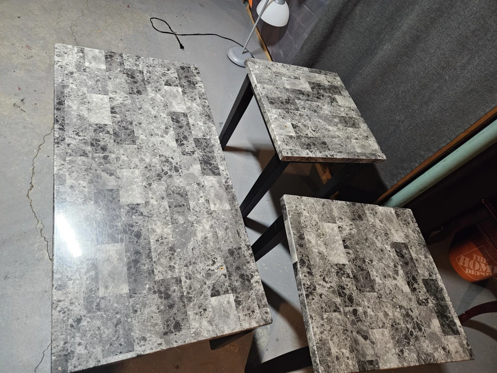 Marble Tile Top Table Set - photo 3
