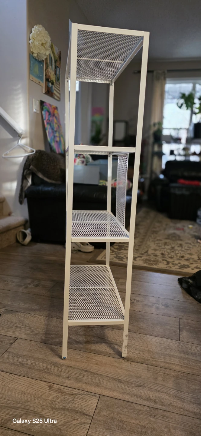 IKEA White Metal Shelf Unit - photo 4