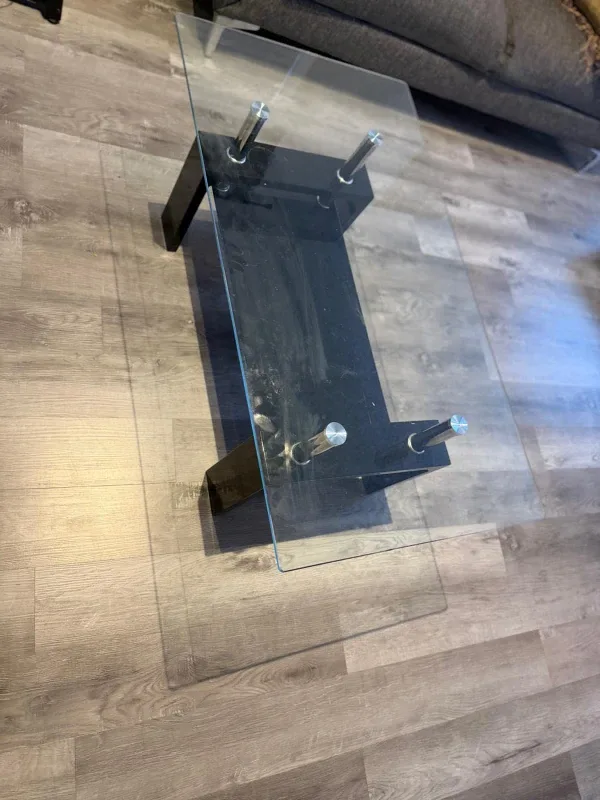 Glass Top Coffee Table - Black