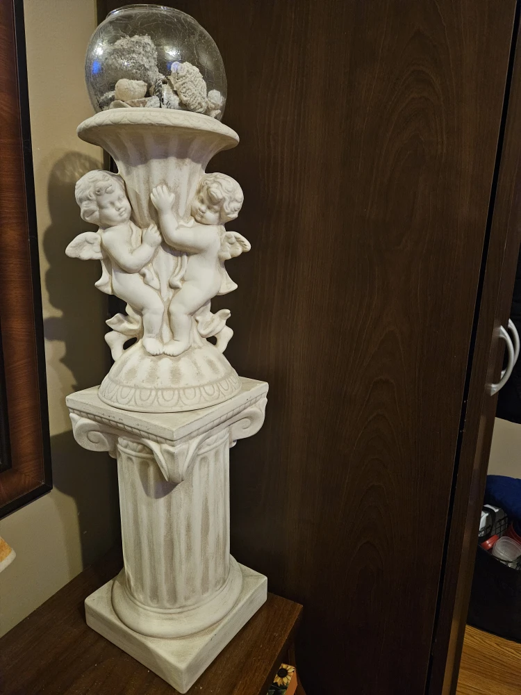 Angel Statue Pedestal Plant Stand
