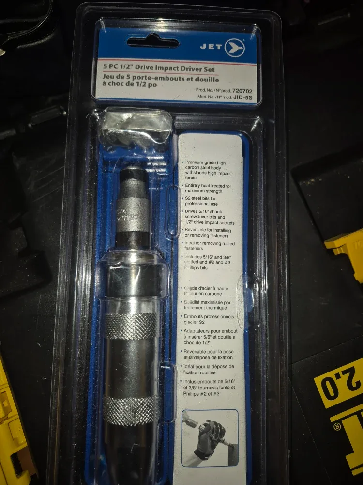 JET 5 PC 1/2" Drive Impact Driver Set - New