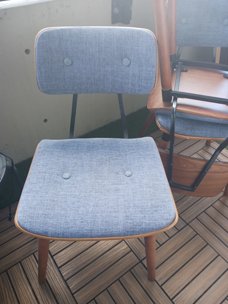 Stylish Accent Chair - Grey Fabric & Wood - photo 2