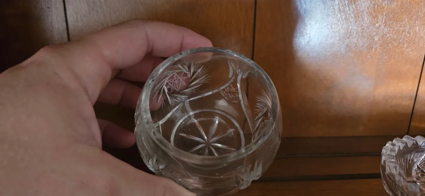 Vintage Cut Crystal Creamer, Sugar Bowl & Tray Set image indicator(3)