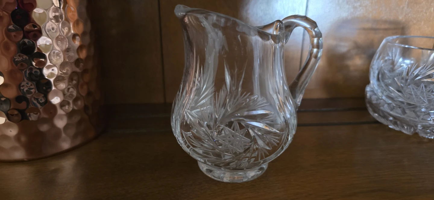 Vintage Cut Crystal Creamer, Sugar Bowl & Tray Set - photo 4