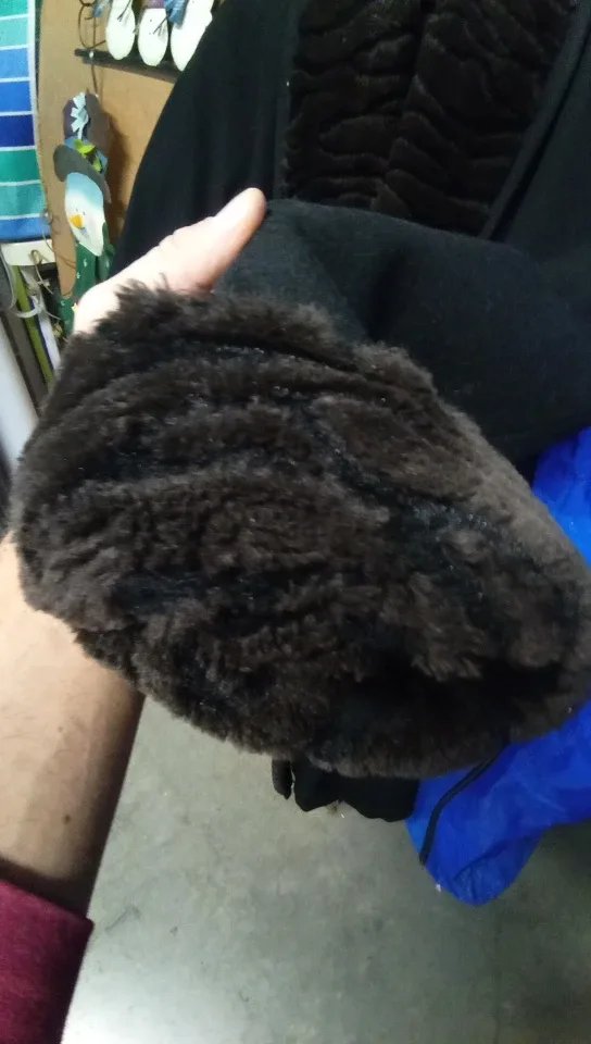 D'Anna Black 100% Wool Coat with Faux Fur Trim image indicator(3)