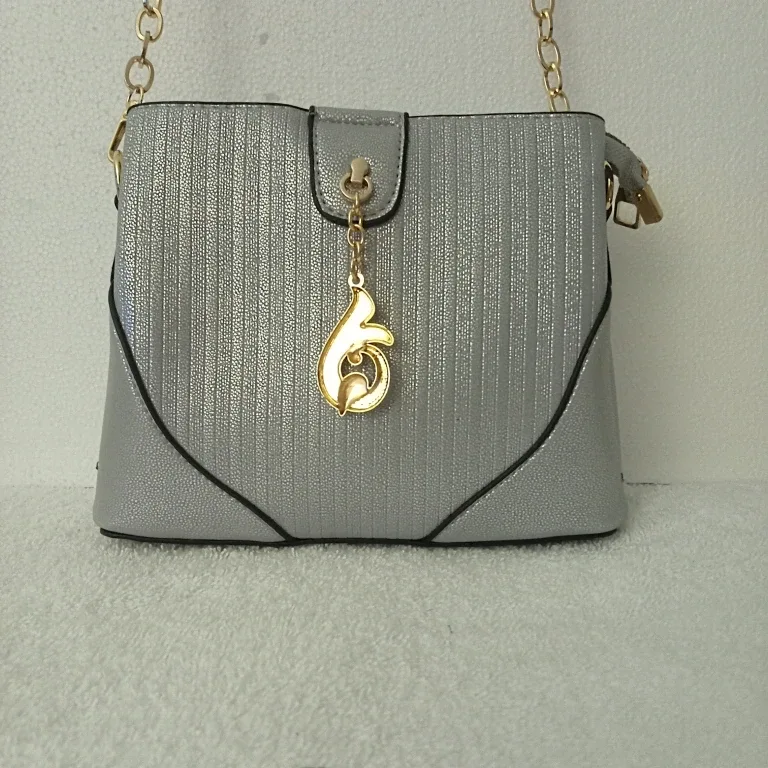 Silver Handbag with Chain Detail