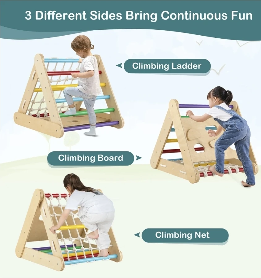 Kids Climbing Triangle + Attachable Slide - photo 4