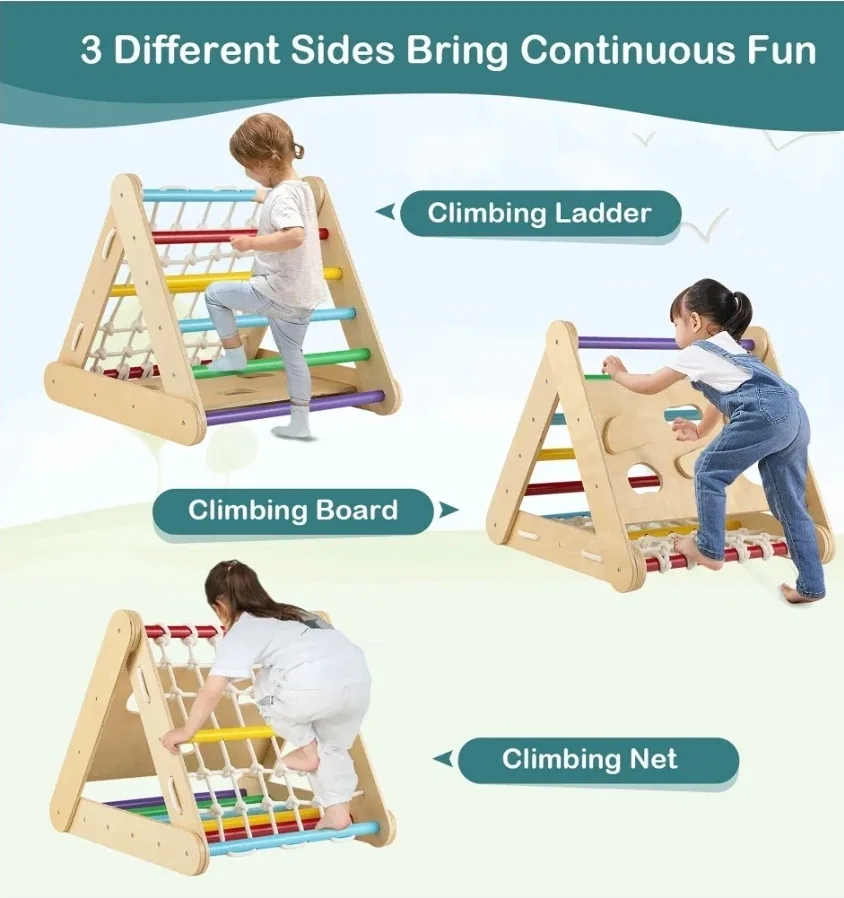 Kids Climbing Triangle + Attachable Slide image indicator(4)
