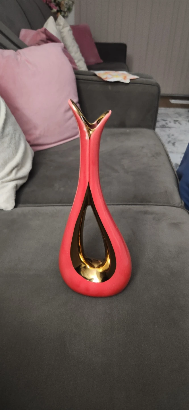 Coral & Gold Decorative Vase - 13 Inches - photo 2
