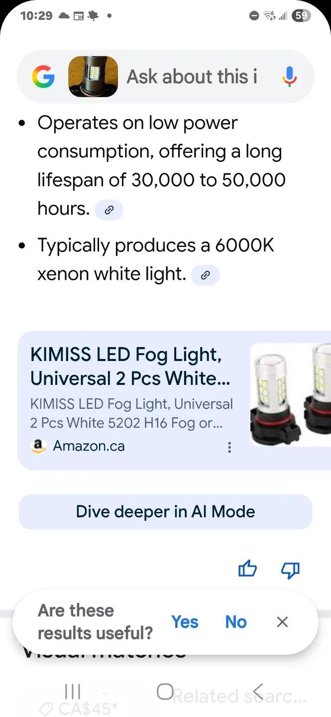 KIMISS LED H16 Fog  Light - Universal 2 Pcs White image indicator(4)