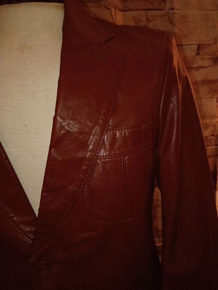 Rust colored Leather Vintage Men's Blazer by New Territories - photo 3
