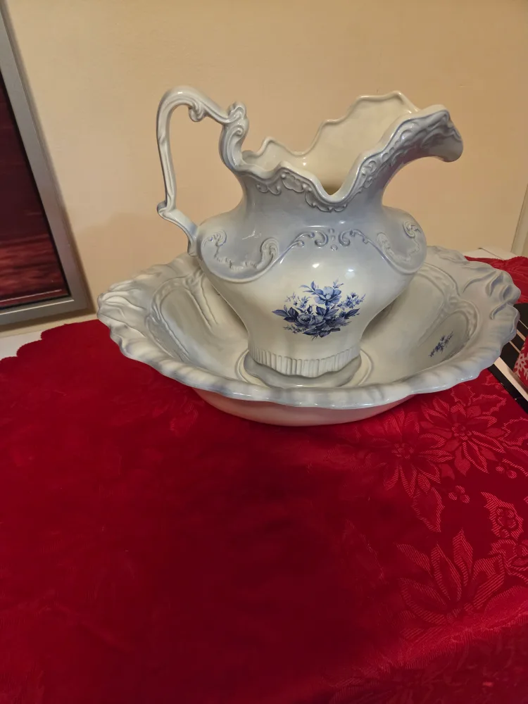 Vintage Floral Pitcher and Bowl Set