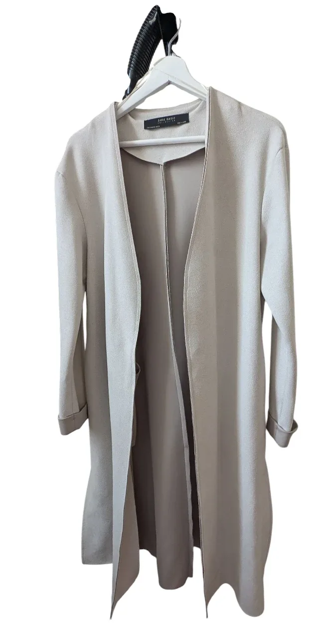 Zara Beige suede effect coat- Size XS