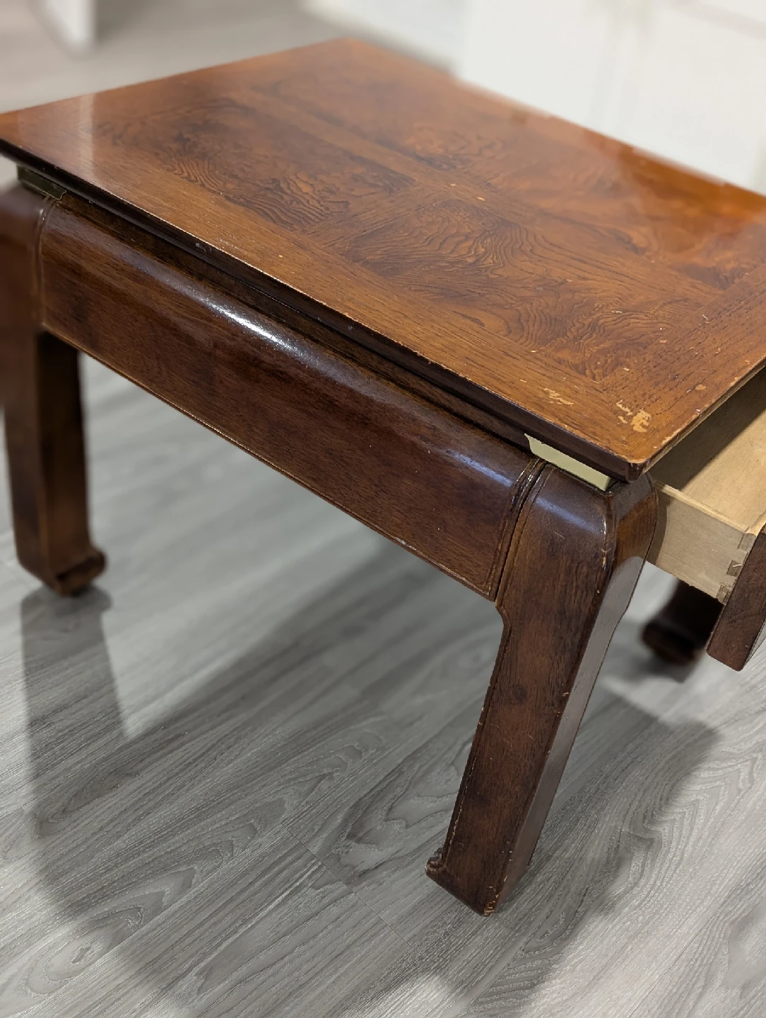 Two vintage Wood End Table with Drawer - photo 4
