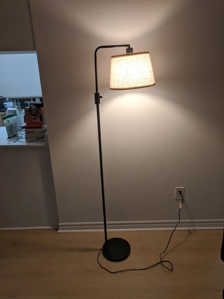 Black Floor Lamp with Beige Shade image indicator(4)