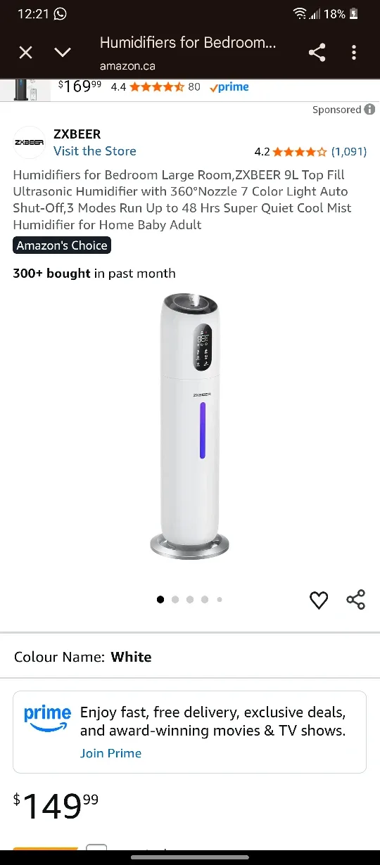 New ZXBEER Ultrasonic Humidifier