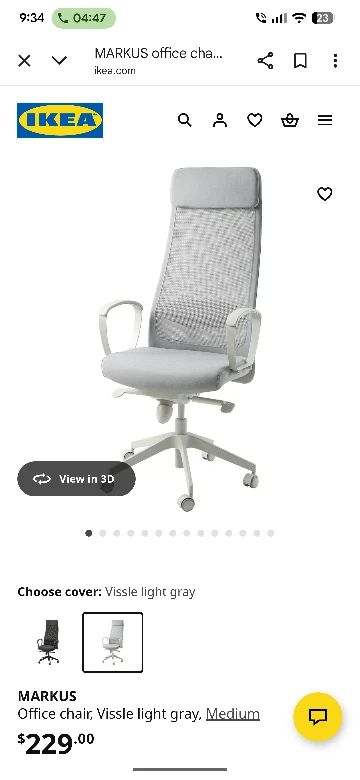 IKEA MARKUS Office Chair - Vissle Light Grey