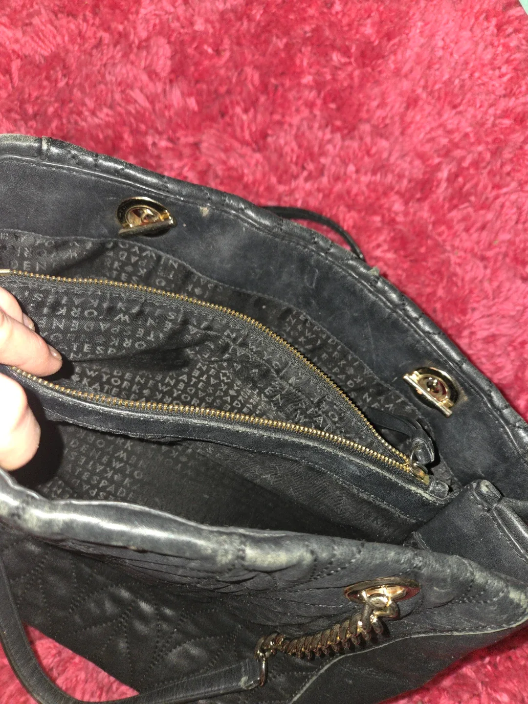 Kate Spade Black Quilted Leather Shoulder Bag image indicator(4)