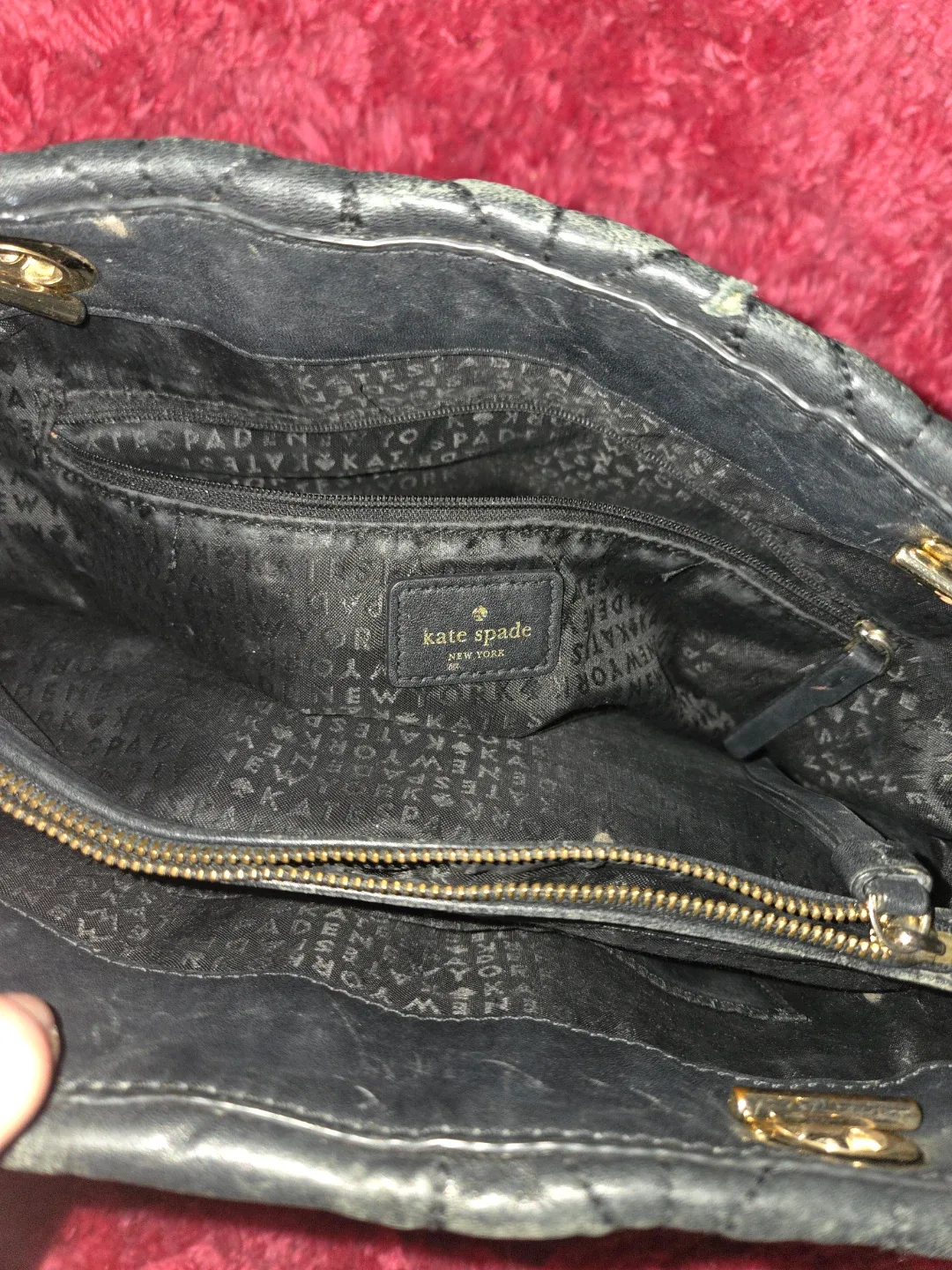 Kate Spade Black Quilted Leather Shoulder Bag image indicator(7)