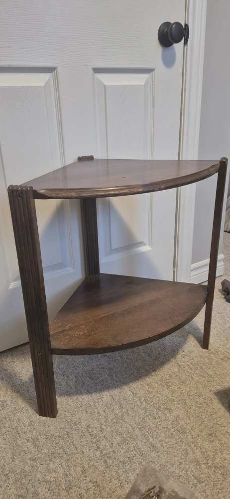 Dark Brown Corner Accent Table