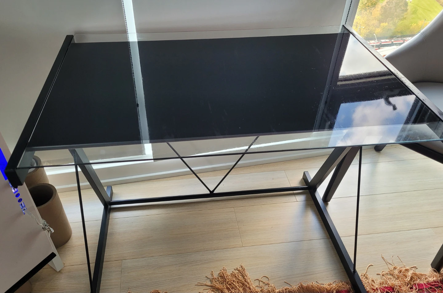 Black Glass Top Desk - photo 3
