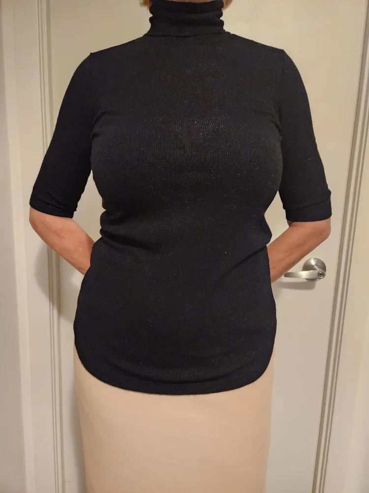 Massimo Dutti Black Turtleneck Top - Size Unknown