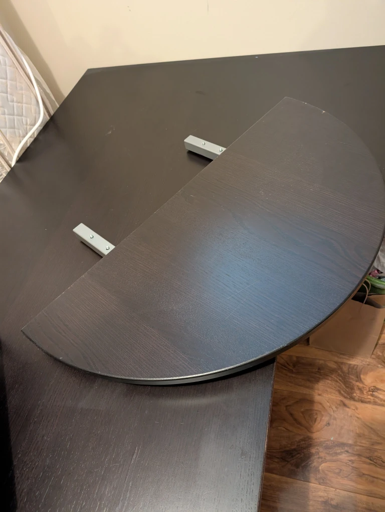 Black Corner Desk with extension - photo 2