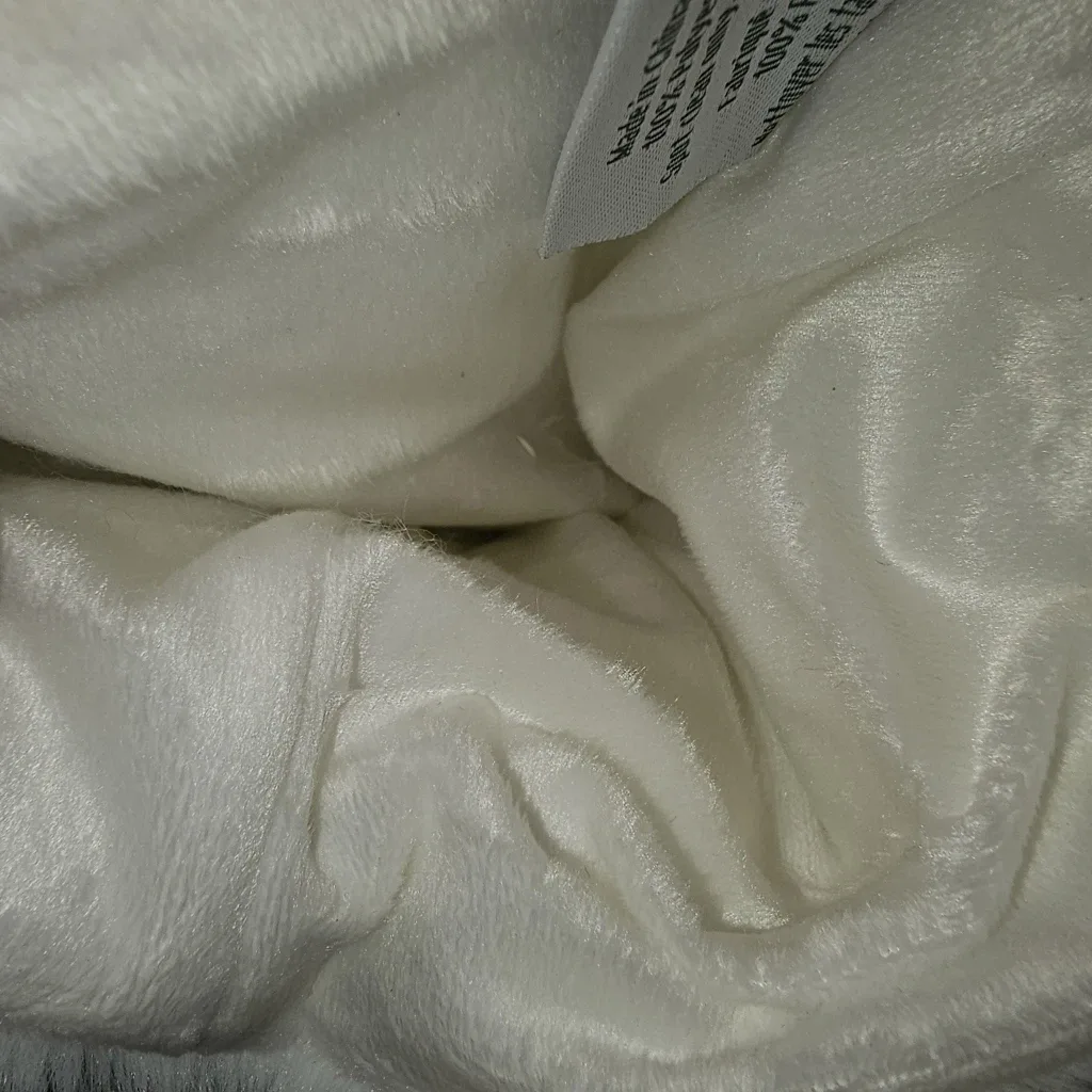 2 White Martha Stewart Faux Fur Christmas Stockings image indicator(4)