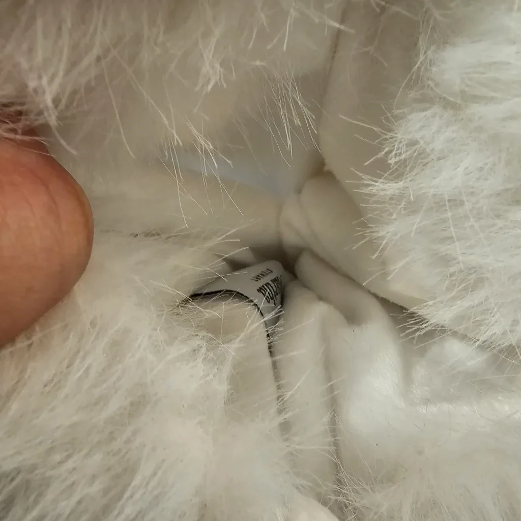 2 White Martha Stewart Faux Fur Christmas Stockings image indicator(7)