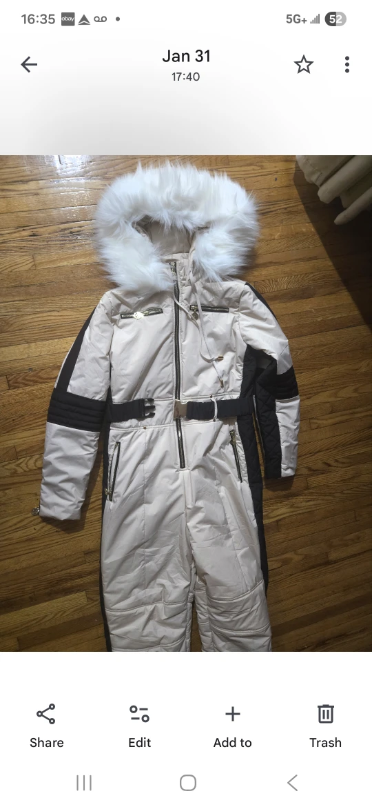 Off-White Snowsuite/Ski Suit with Fur Hood - photo 3
