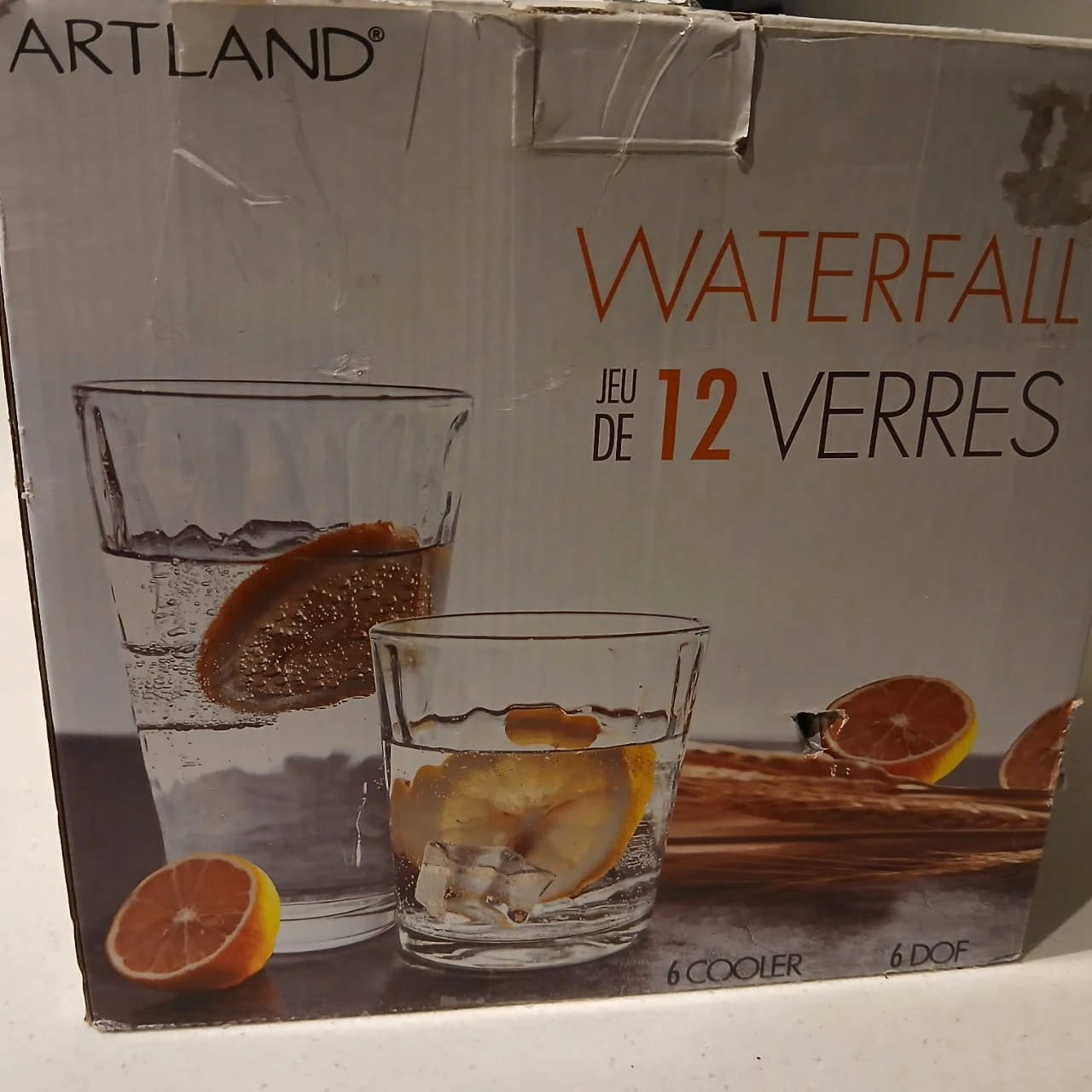 Artland Waterfall 12-Piece Glass Set (6 Cooler, 6 DOF)