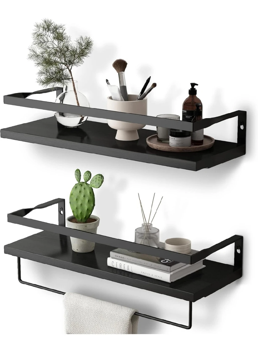 DifferTemp Black Floating Shelves (Set of 2) - photo 2