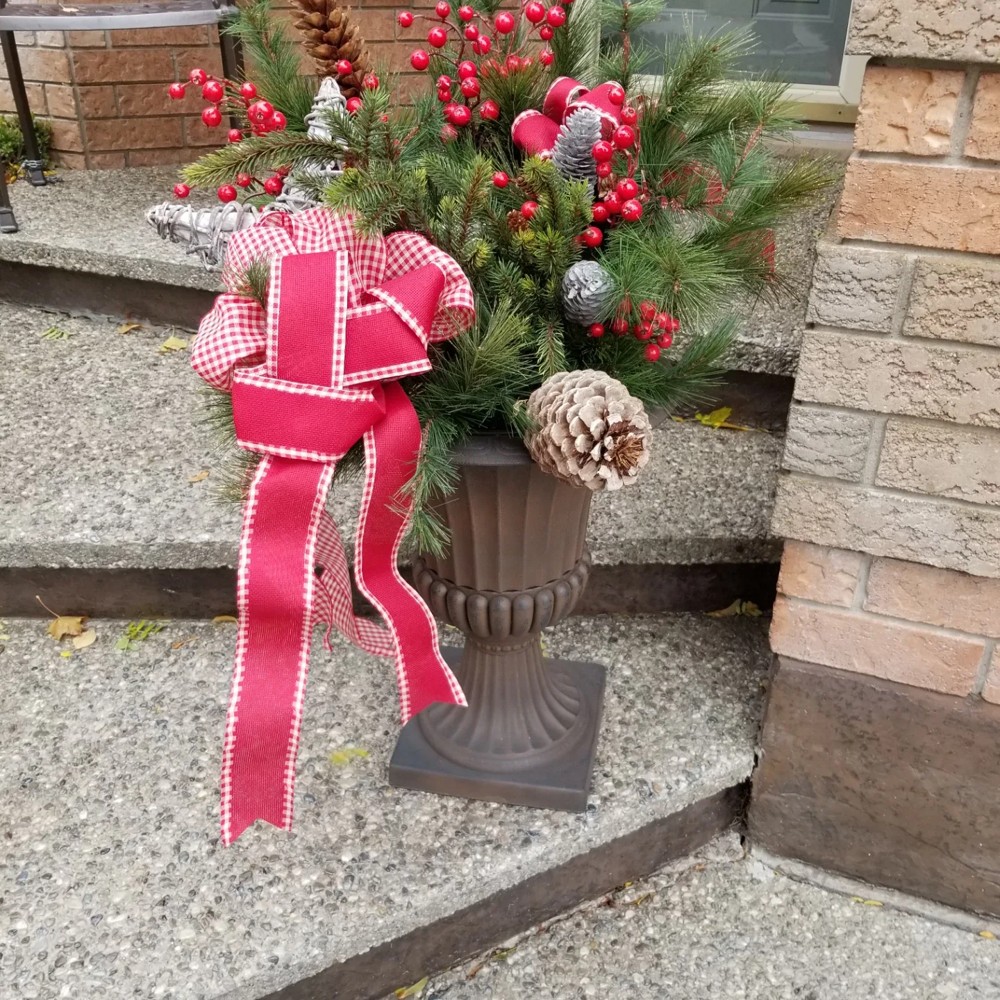Articial Christmas Urn Planter